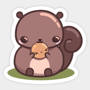 Cute squirrel with pancake Sticker